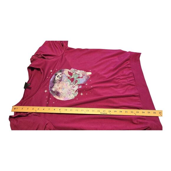 Torrid Womens Galaxy Skull Print Grunge Top Size Large Pink Alternative Goth - Picture 10 of 10